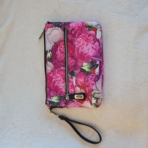 Reed Modern American Luxury Pink Floral 11" x 8" Clutch Purse